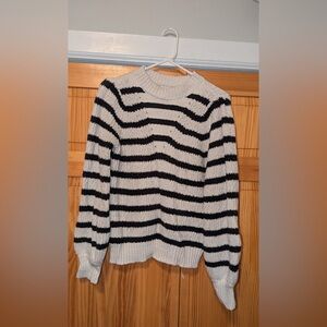 Maurices Black and White Striped Knit Sweater